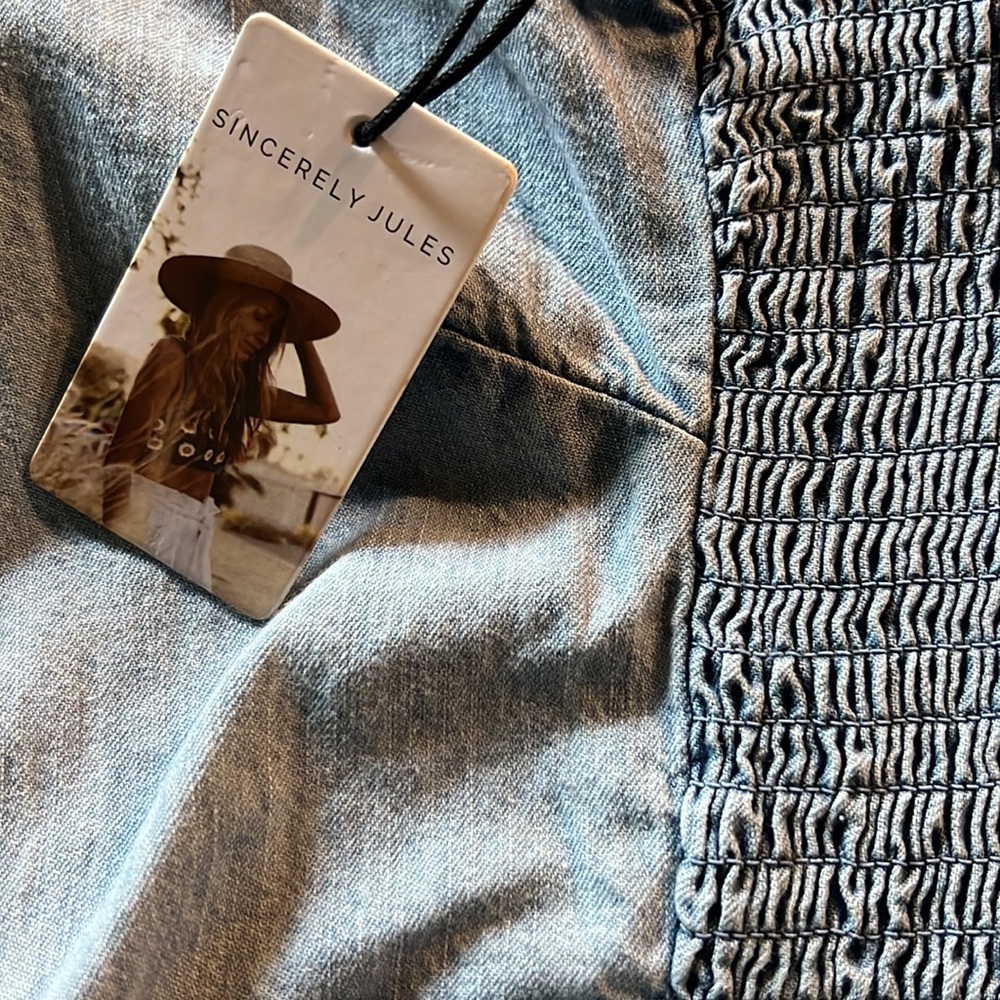 New Sincerely Jules denim romper - Picture 9 of 11